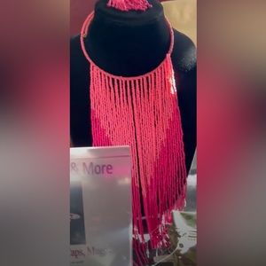 Long Beaded Necklace: Shades of Pink - $25